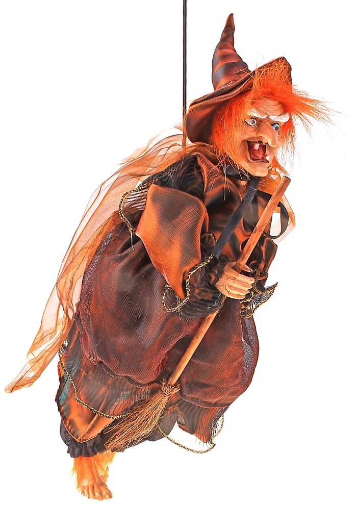 Баба яга - модница с метлой, музыкальная, двигается