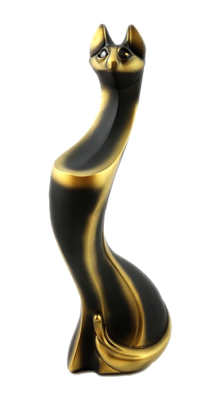 Сувенир Кошка Авангард черно - золотистый