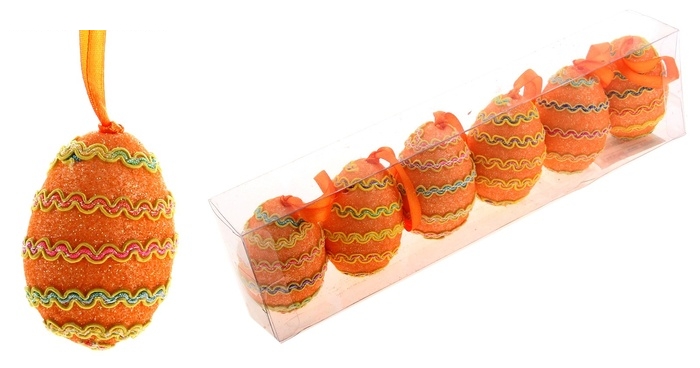 Сувенир-яйцо Спираль, цвет оранжевый, набор 6 шт