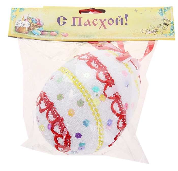 Сувенир-яйцо Спиралька вышевка красная