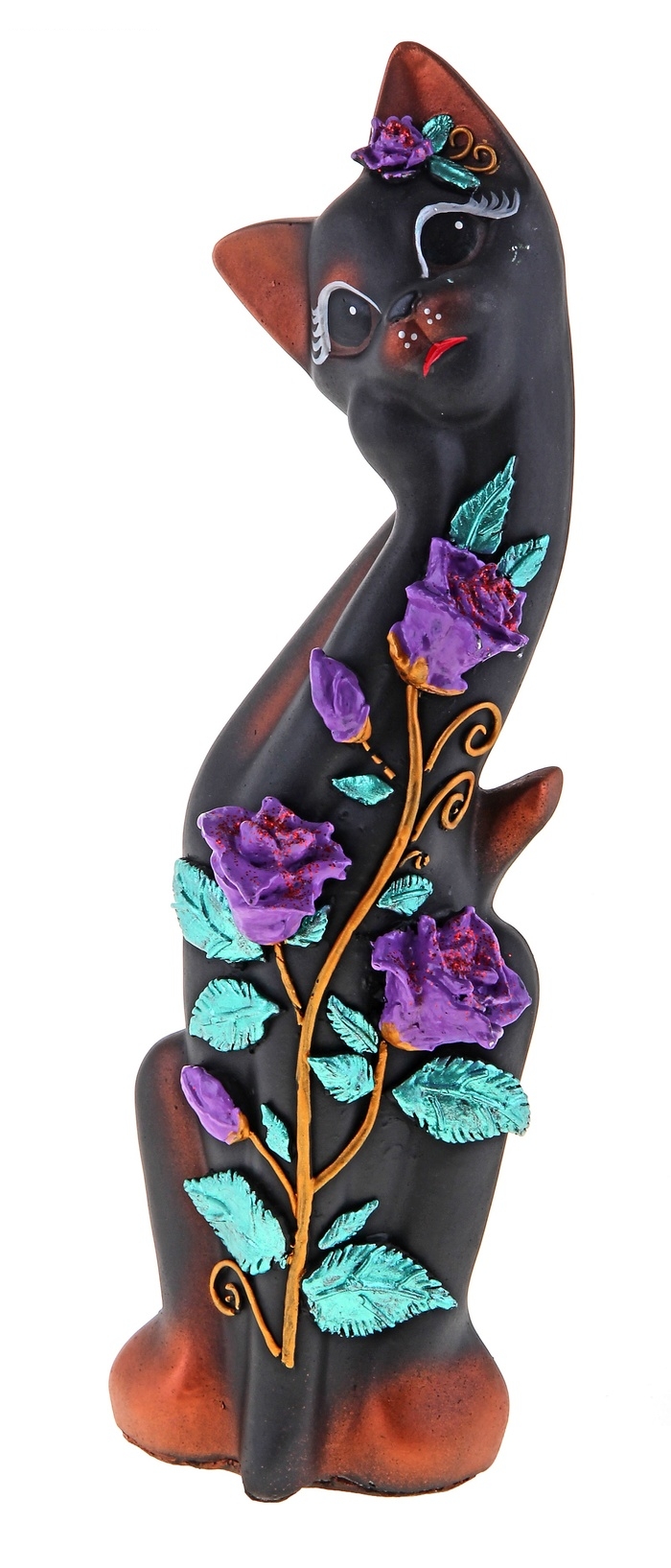 Сувенир кошка Алиса Роза цвет черная медь