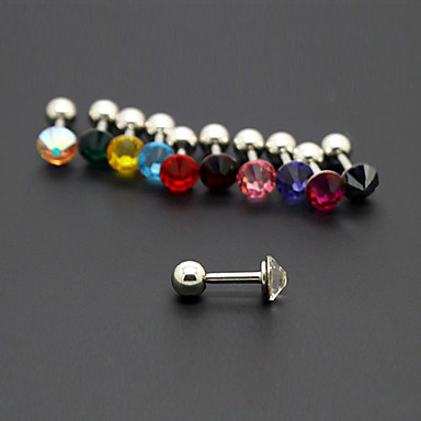 Нержавеющая сталь австрийский хрусталь одной серьги (случайный цвет)