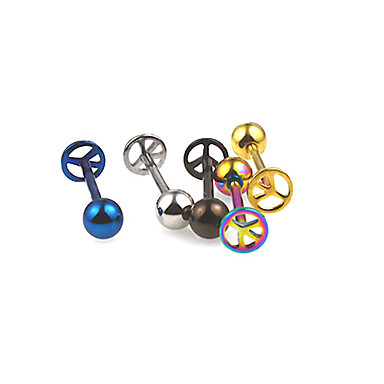 посеребренной нержавеющей стали пупка / прокалывание ушей (ассорти цветов)