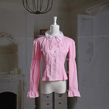 С длинным рукавом розовый хлопок Sweet Lolita Блузка