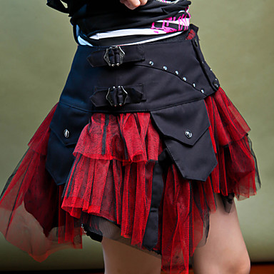Короткометражные Хлопок Готическая Лолита юбка (Талия: 66 см)