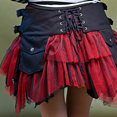 Короткометражные Хлопок Готическая Лолита юбка (Талия: 66 см)