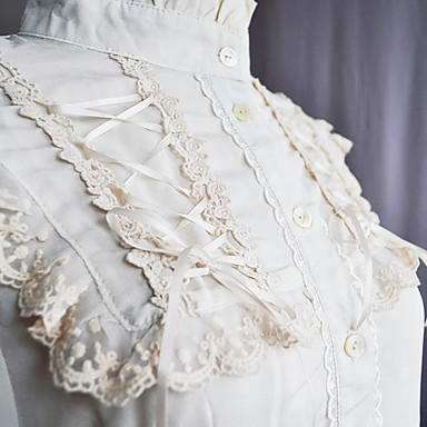 Длинные рукава босоножки белого кружева Классическая Лолита блузка