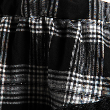 Короткие Черный шаблон проверки хлопок сладкий Лолита юбка