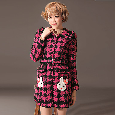 С длинным рукавом большие чеки Pattern хлопок сладкий Лолита Пальто
