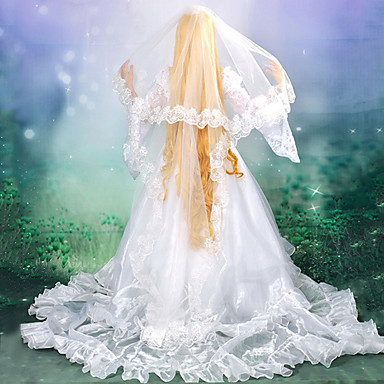 Великолепная Flare рукавом длиной до пола, White Satin Кристалл Детализация принцессы Лолита платье с наследным