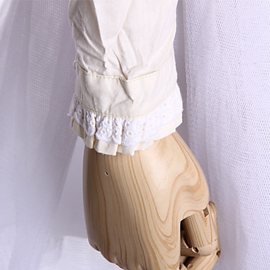 Длинные Sleelve Бежевый хлопок сладкий Лолита блузка с заклепками