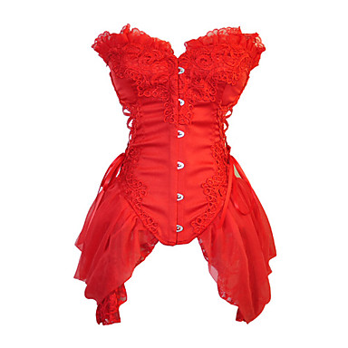 ретро-стиле Gothic Lolita корсет с кружевом