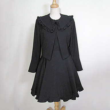 С длинным рукавом длиной до колен черного хлопка Классическая Лолита техники