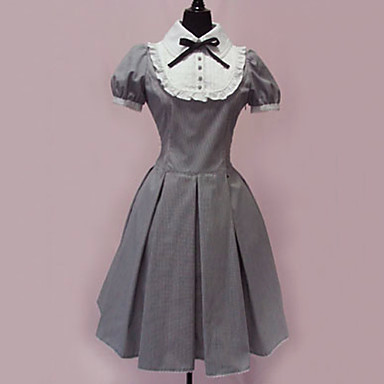 Короткий рукав короткий хлопок Maid Cosplay Лолита платье Сладкий с Фартук