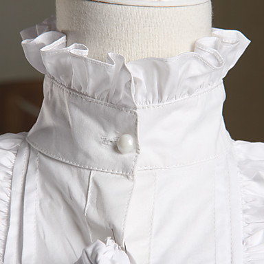 С длинным рукавом белый хлопок Аристократический Классическая Лолита блузка с бантом