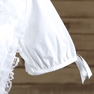 С коротким рукавом белая блузка короткой черной юбке хлопок Классическая Лолита техники