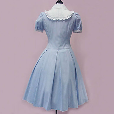 Короткий рукав короткий хлопок Maid Cosplay Лолита платье Сладкий с Фартук