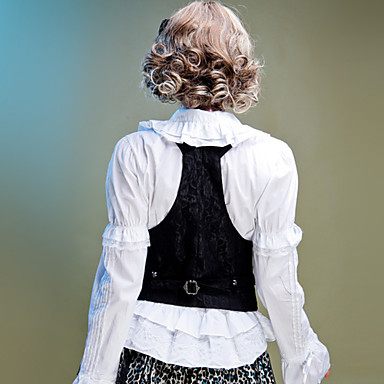 Классический черный хлопок рукавов Панк Лолита Vest
