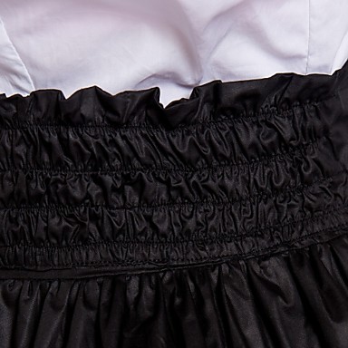 Длиной до колена с коротким рукавом белая блузка и черная юбка хлопок Классическая Лолита техники