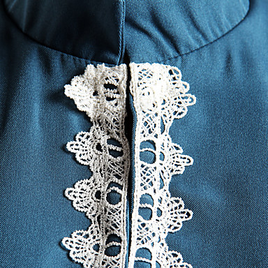 воротник стойка с длинным рукавом синего хлопка Лолита готической пальто