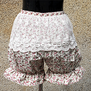 Фиолетовым цветами атласные шаровары Sweet Lolita