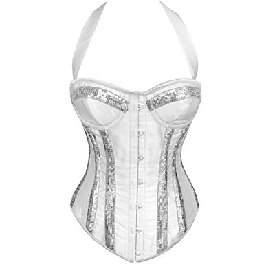 Unicolor атласная блестящая Панк Лолита Блестки корсет
