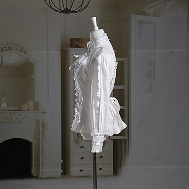 С длинным рукавом белый хлопок Классическая Лолита блузка