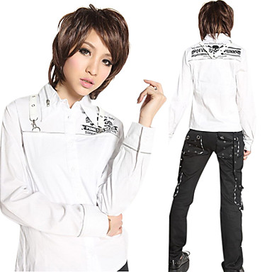 Темнота череп с длинным рукавом хлопок Лолита nk Shirt (2 цвета)