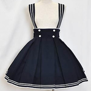 Длиной до колен чернильно-синий хлопок Sailor Лолита юбка