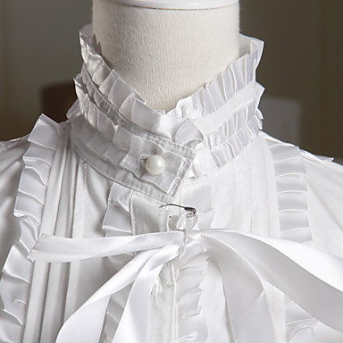 С длинным рукавом белый хлопок Классическая Лолита блузка