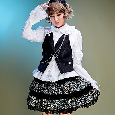 Классический черный хлопок рукавов Панк Лолита Vest