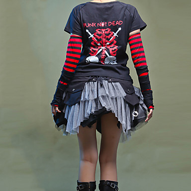 Короткометражные Хлопок Готическая Лолита юбка (Талия: 66 см)