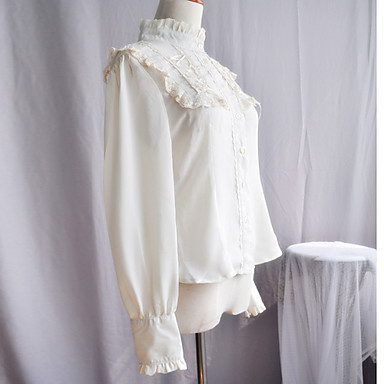 Длинные рукава босоножки белого кружева Классическая Лолита блузка