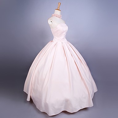 Делюкс рукавов длиной до пола розового атласа Сладкая принцесса Лолита платье