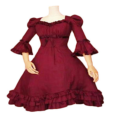 3/4-length рукавом длиной до колен re Color Cotton Аристократ Лолита платье