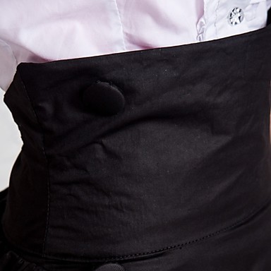 Длиной до колена с коротким рукавом белая блузка и черная юбка хлопок Классическая Лолита техники