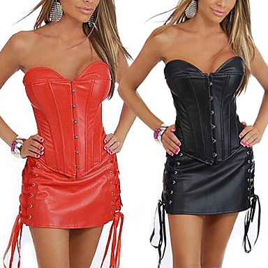 Gothic Rock искусственной кожи Корсет nk Lolita Set