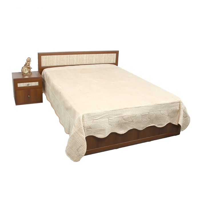 Покрывало Этель Велюр евро Лист сэнд, 220*240, 100% хлопок, велюр