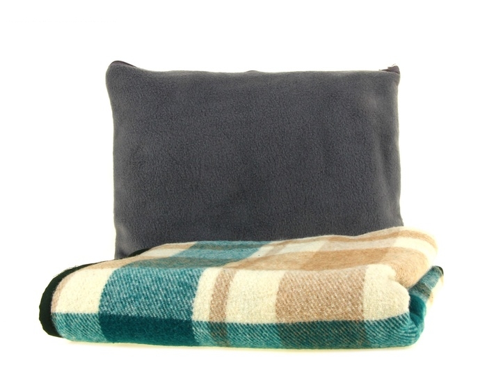 Плед-подушка Спутник-Люкс  100% овечья шерсть, 35*40см/100*140см, цв.62