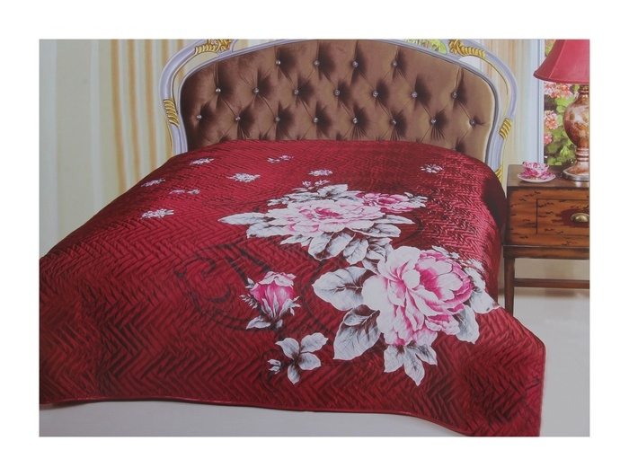 Покрывало Этель шелк 3Д евро Кармен 200*220 см, искусственный шелк, 100% полиэстер