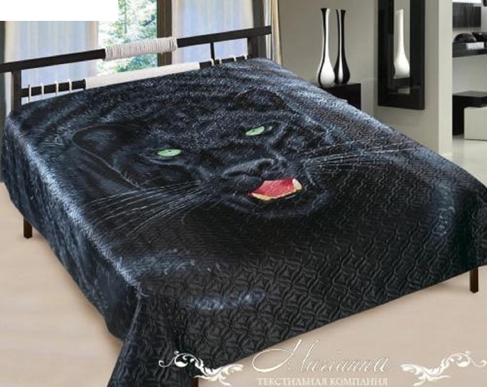 Покрывало 3D Marianna евро Пантера 200*220 см, искусственный шёлк, 100% полиэстер