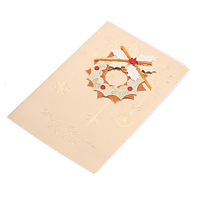 10-Pck Рождественский венок полые Новогодняя открытка с конвертом (10-дюймовый)