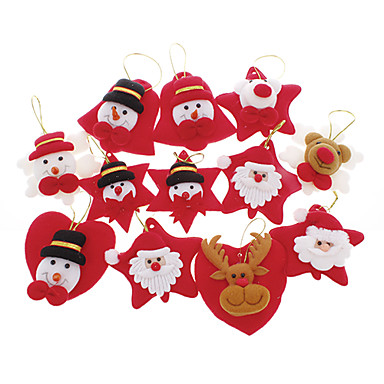 12PCS Санта-Клауса и оленя & Snow n Новогоднее украшение Рождественская елка орнамент