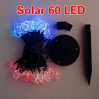 Солнечной 2м 60-светодиодный яркий свет сердце дизайн строки лампы на Рождество