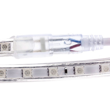 Водонепроницаемый 10W / M 5050 SMD желтый свет лампы светодиодные ленты (220, длина по выбору пользователя)