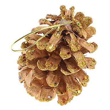 Золотой Шишка Новогоднее украшение Рождественская елка орнамент