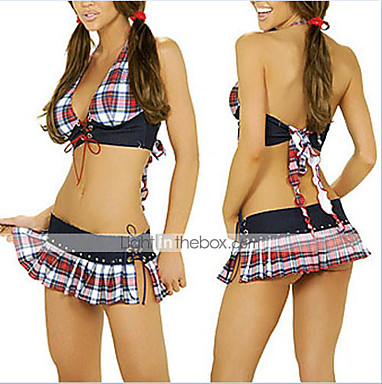 Сексуальный женский костюм Plaid Холтер (2 шт)