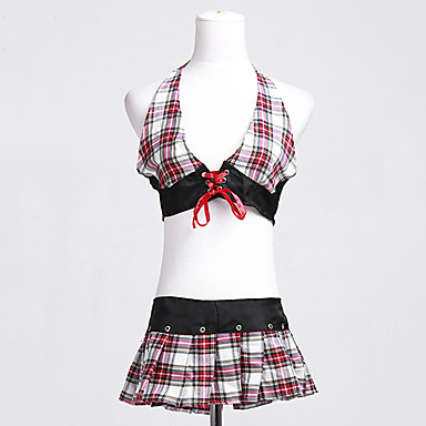Сексуальный женский костюм Plaid Холтер (2 шт)