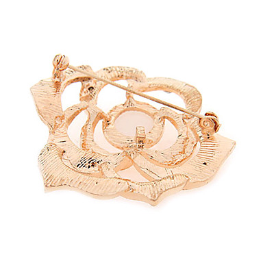 Полые Пион цветок горный хрусталь брошь (случайный цвет)