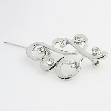 Полые листьев Rhinestone инкрустированные Броши (Random Color)